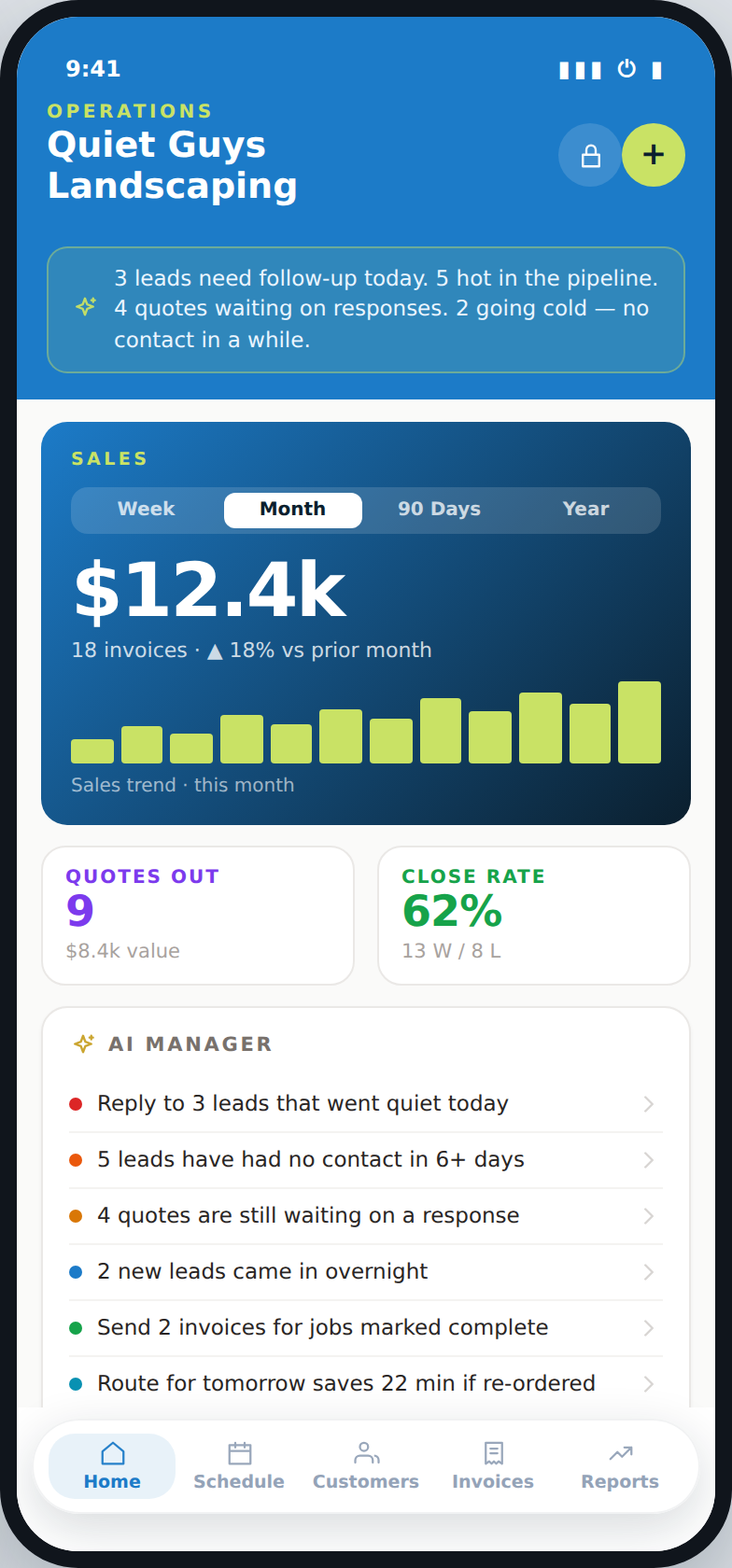 Opsly Home on mobile
